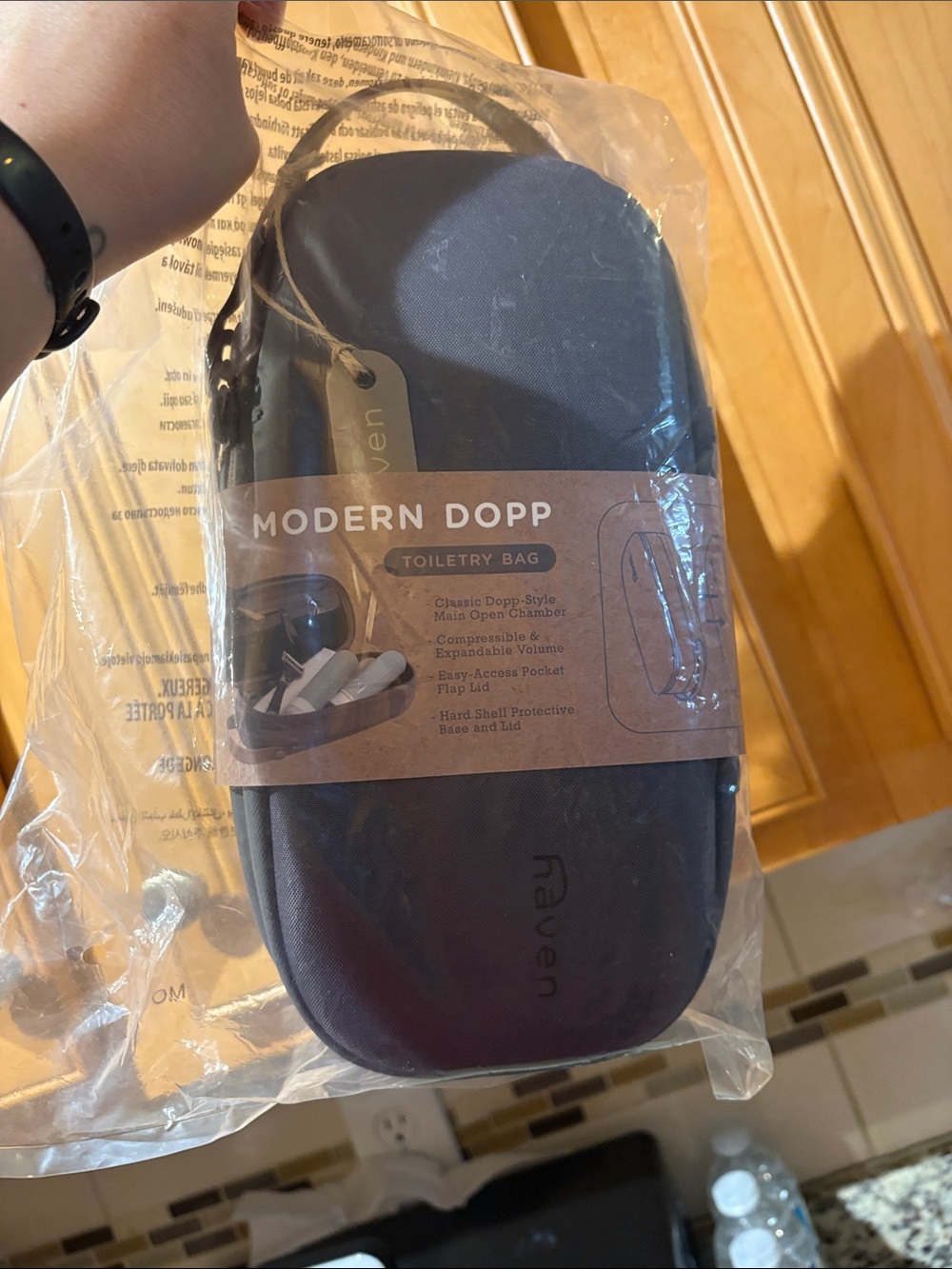 Haven Dark Gray Modern Dopp Toiletry Kit